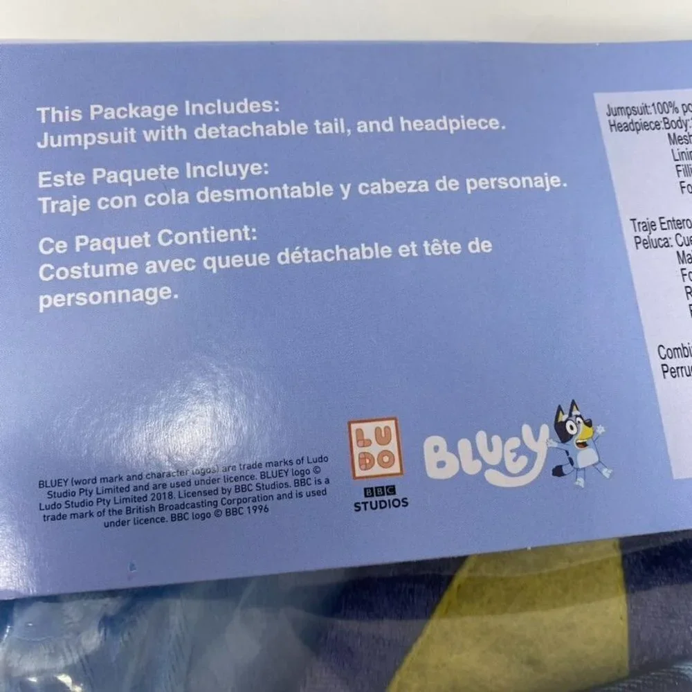 Disguise Toddler Disney Bluey Halloween Costume Jumpsuit Szs 2T/ 3-4T/ 4-6X - Picture 5 of 10